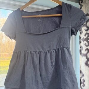 Hollister Charcoal Short Sleeve Top